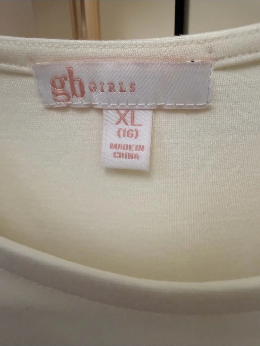 GB girls Cream Knit Top with Round Neck